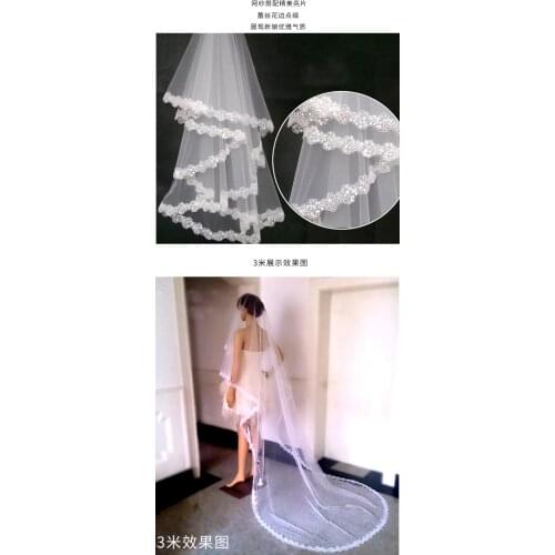 Long Veil Sequien Wedding Veil Bridal Veil