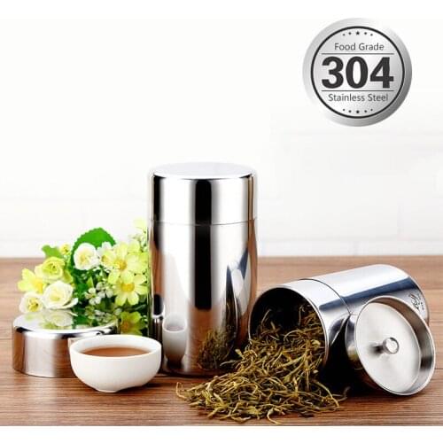 Travel Portable Tea Can 304 Food Grade Stainless Steel Tea Caddy Portable Small Airtight Cans Milk Powder Cans Metal Coffee Cans