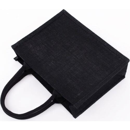 Jute Tote Bags Burlap Bag with Soft Handle for Women Shopping Handbag Organizer