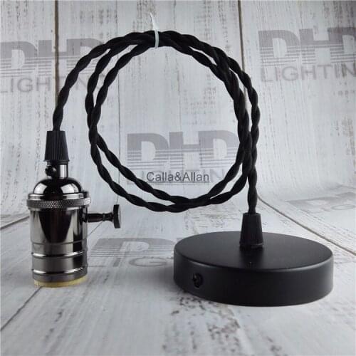 E26/E27 7 colors could be choosed finished brass lamp holder with switch ceiling light free shipping vintage edison lamp fixture