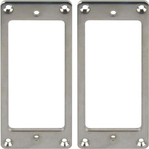 FLEOR 2pcs Chrome Metal Flat Guitar Humbucker Pickup Frame Mounting Rings Small Size