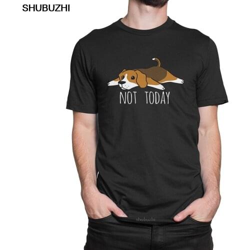 Funny Not Today Beagle dog T Shirts Round Collar T-Shirts Summer Pure Cotton Original Short-Sleeve Male Tees sbz8152