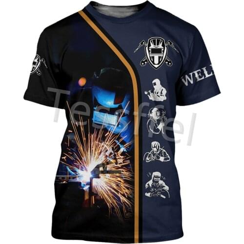 Tessffel Professional Welder 3D Printed New Harajuku T-shirt Summer Streetwear Men and Women Top Short Sleeve Style-1