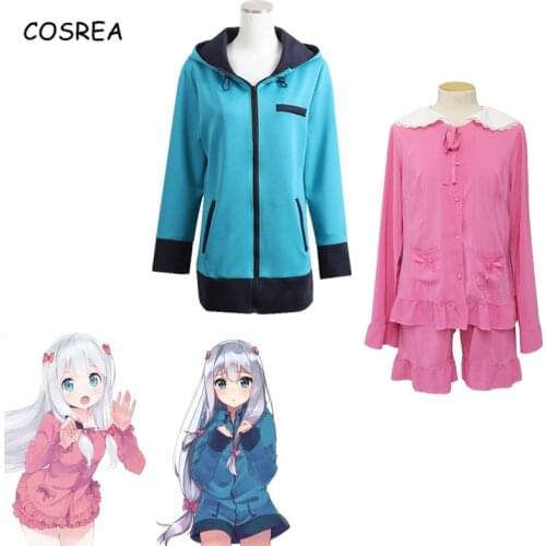 Anime Eromanga Sensei Izumi Sagiri Cosplay Costume Women Girl Coat Top Jacket Pajama Wig Set Erotic Comic Teacher Costumes