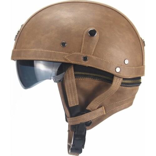 Four seasons retro personality helmet half-face pedal motorcycle cruise leather helmet prince king