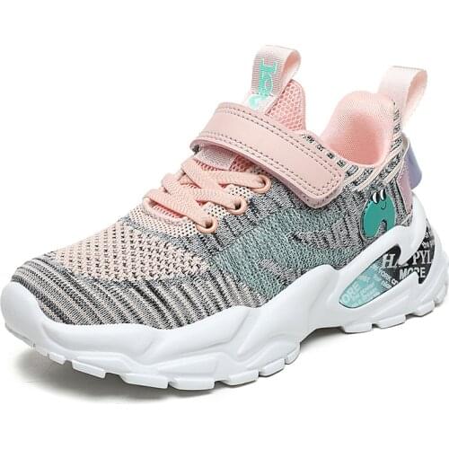 Sport Kids Sneakers Boys Casual Shoes Girls Sneakers Children Shoes Breathable Mesh Running Footwear Hook&Loop School Trainers