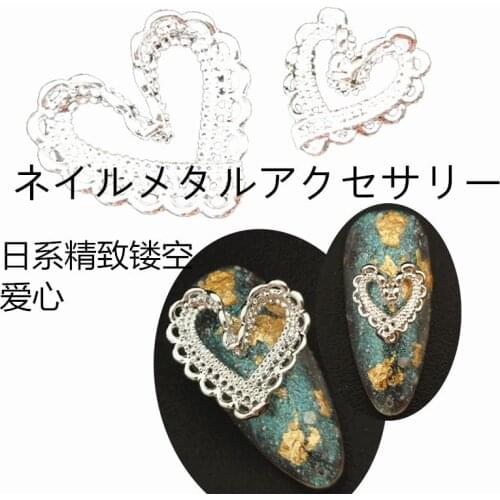 10pcs/pack metal nail art exquisite hollow heat two size for jewelry nails sticker decoration gel nail art tools