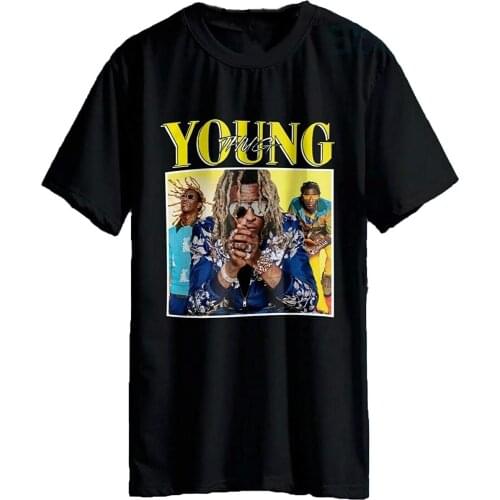 DEANS Intage Young Th.UG Shirt Music Hip Hop Men Street Wear T Shirt Cool Graphic T Shirts Funny Cute Tees Tshirt Black