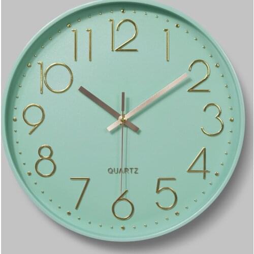 12 inch Mint Green Nordic Wall Clock Minimalist Thick Border 3D Clocks Reloj de pared Home Decor Decorations for Youth Room