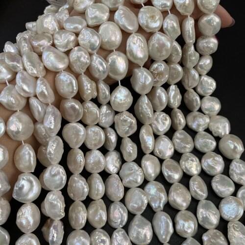 Natural Freshwater Baroque Pearls Beaded Button Shape Loose Beads for Women Jewelry Making DIY Supplies Fit Necklace Bracelet