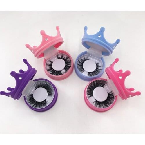 2021 New Arrival Crown Case Eyelash Packaging Box Natural Long False Eyelashes 3D 5D Mink Lashes