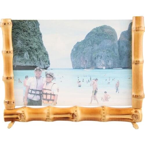 Nilerun New Design Creative Handmade Detachable Removable Knock-down Natural Bamboo Root Picture Display Rack Stand Photo Frame