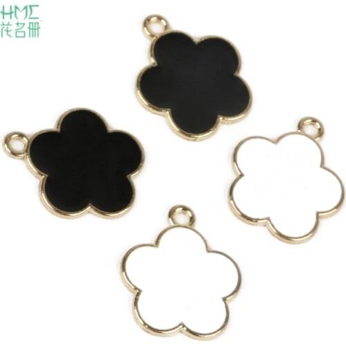 18mm 10pcs/Bag Plum Blossom Dripping Alloy Charms Pendant Aperture Approx 2mm For Jewelry Making Bracelet Necklace DIY