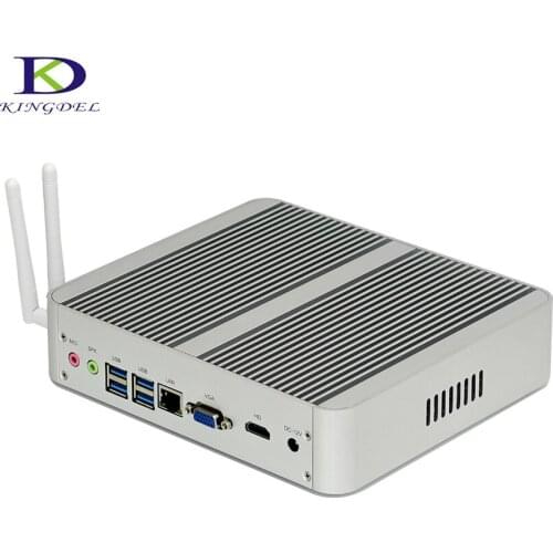 7th Gen CPU Fanless PC desktop Intel 7th Gen Kaby Lake i3 7100U i5 7200U Intel HD Graphics 620 HDMI 4K TV Box HTPC
