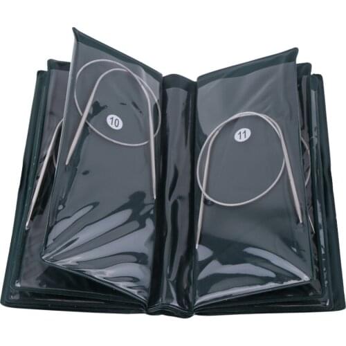 43cm/65cm/80cm 11pcs Steel Stainless Circular Needle Knitting Tools Crochet Craft Accessories Highly polished smooth surface