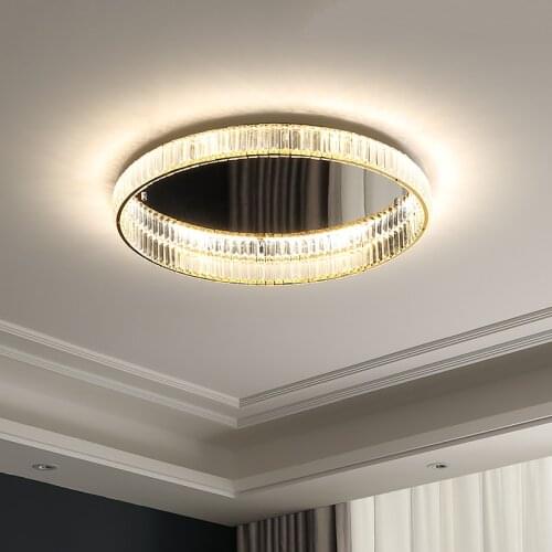 Living room lamp simple modern atmosphere light luxury crystal lamp high-end whole house combination bedroom ceiling lamp