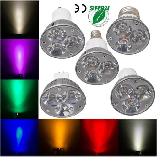 1PCS GU10/B22/E27/E14/E12/B15/GU5.3 LED Spotlight High-Quality 6W Bulbs DC 12V 8 Colorful Led Lampada Light Chandelier Non-Dimma