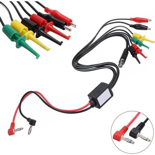 Testing Lead Clip 2 Alligator Clip 2 Banana Plug 4 Hook Clip Power Supply Test Lead Cable Kit for Mobile Phone Computer Repair
