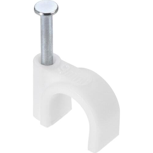 Uxcell Nail Cable Clips 9mm Clamps Wire Fastener for Home Office Cords Management White 100Pcs