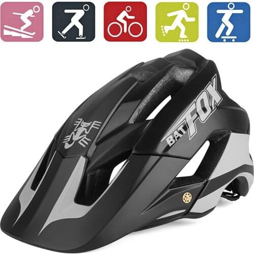 BATFOX Bicycle Helmet green integrally-molded Cycling Helmet With Visor Breathable Road Mountain MTB Sport Bike Helmets