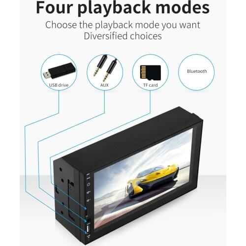 X2 7 in Double 2Din Auto Car Stereo Head Unit Radio Bluetooth MP5 Multimedia Player Touch Screen BT Radio FM/USB/AUX