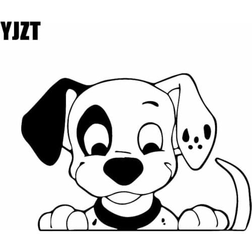 YJZT 15.3X10.5CM Dalmatian Dog Vinyl Decal Decor Car Sticker Funny Pattern Animal Dog Black/Silver C24-1219