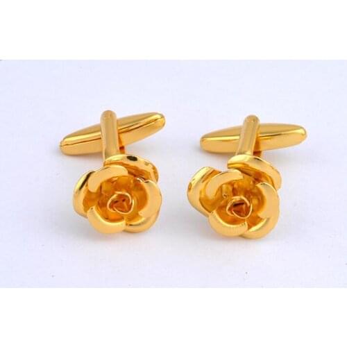 Vintage Rose Flower Cufflinks Novelty 3D Rose Cuff Links Wedding Gift Business Banquet Mens Fashion Jewelry Accessory 20pairs