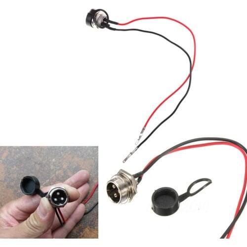 20cm Ebike Battery Charger Port 3 Pin Inline Connector Jack Socket Electric Scooter Bike Charging Supplies Cycling Accessories