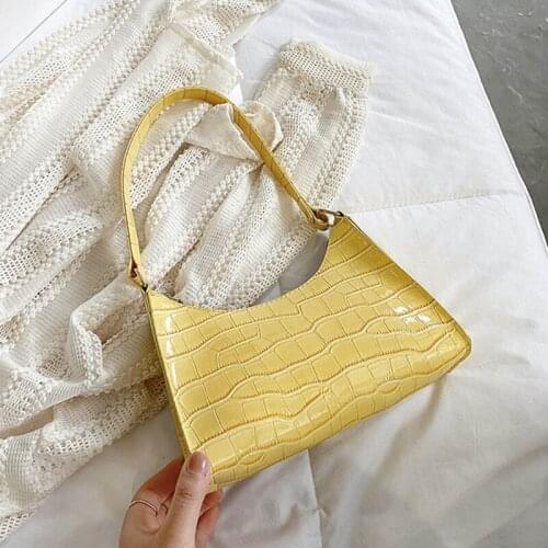 Crocodile Pattern Women Underarm Bag PU Leather Ladies Small Shoulder Bags Female Tote Purse Handbags G5AE