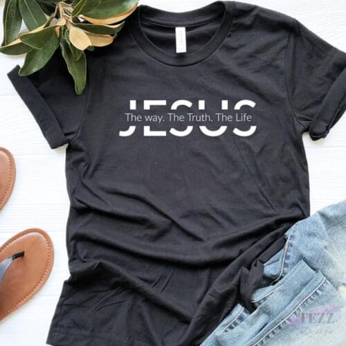 Christian T Shirts Women Religious Graphic Tshirts Easter Clothes Motivational T-shirts Female Matching Cotton Plus Size Tops