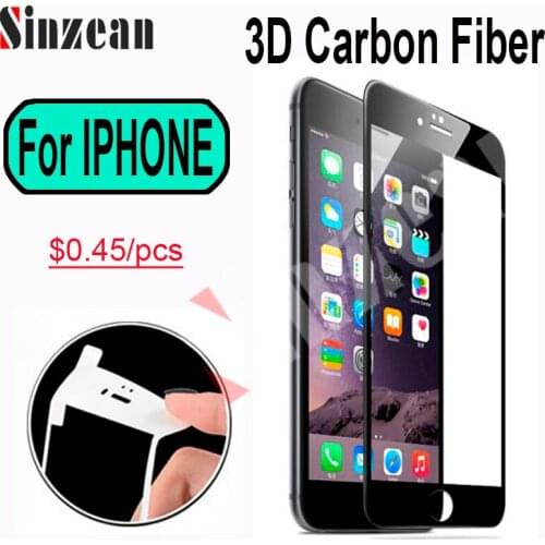 100pcs Sinzean For IPHONE 678 Plus 3D Full Cover Carbon Fiber Tempered Glass For IPHONE 12Max/11/XS MAX/XR Soft Screen Protector