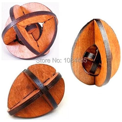 3PCS/Lot Vintage Style 3D Wooden Puzzles Traditional Intelligence Game Toy for Adults and Children