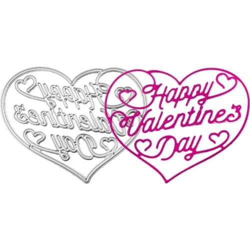 Happy Valentines Metal Cutting Dies Stencil Scrapbooking DIY Album Stamp Paper Card Embossing Decor Craft New Dies for 2020