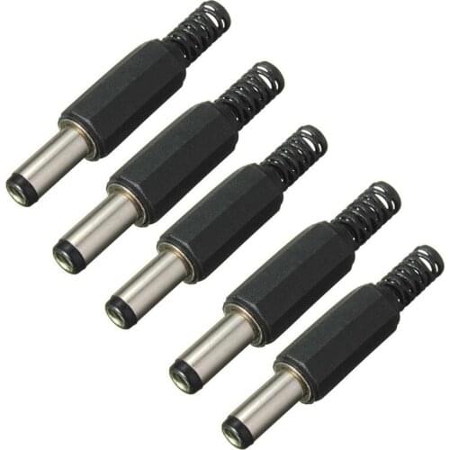 5PCS 5.5mm X 2.5mm Male Jack DC Power Plug Socket Jack Adapter Adaptor Connector