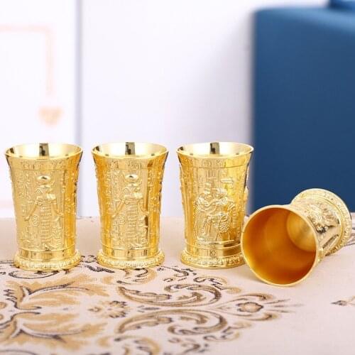 50ml European Style Vintage Wine Glass Light Luxury Ancient Egypt Cleopatra Apollo Pattern Wine Set Exquisite Gift Shot Cup