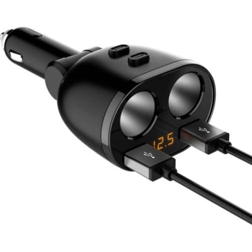 50pcs 5V 3.6A Dual USB Car Charger 2 USB Fast Charger 80W Cigarette Lighter Socket Splitter Power Adapter