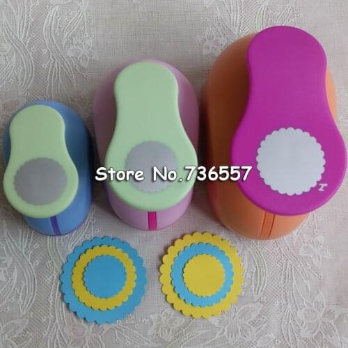 Free shipping 3pcs( 1 inch+1.5 inch+ 2 inch)wave circle eva punches paper punch for DIY Scrapbook puncher eva cutter craft punch