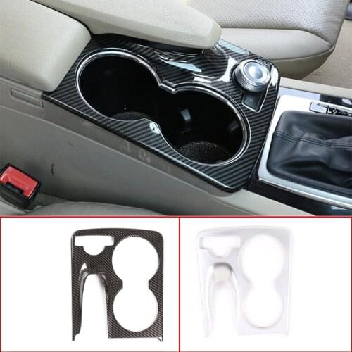 Carbon Fiber ABS Water Cup Holder Panel Decoraive Trim For Mercedes Benz GLK Class X204 2008-2015 Interior Car Accessories
