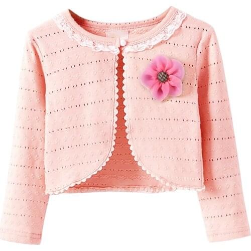 Childrens Clothes Autumn Coat for Baby Girl Solid Color Casual Concise Sweet Cute Flower Decor Jackets 0-5T Baby Girl Clothes