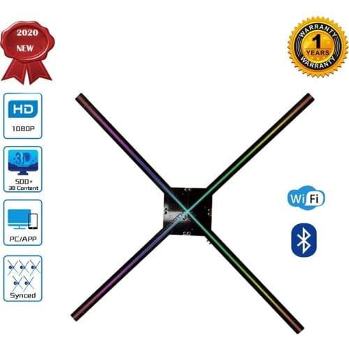 2020 latest upgraded 70.5CM S7 holographic projector 768pcs leds 3d hologram led light holographic display