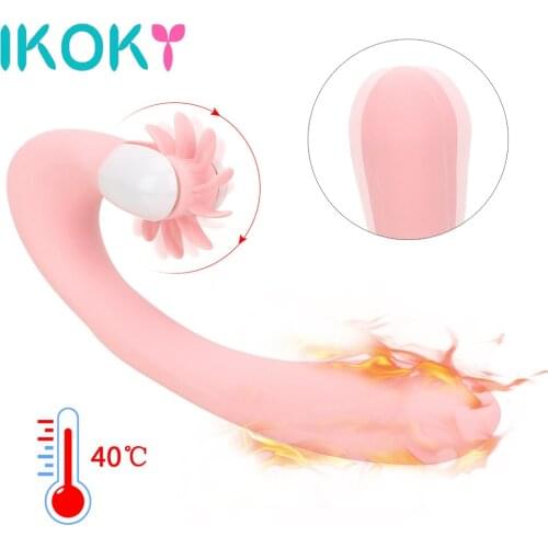 IKOKY 20-Frequency Vibration Clitoris Stimulator Female Orgasm G-spot Dildo Licking Vibrator Rotation Tongue Vibrator Heating