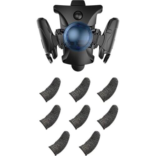 JABS 1x Transformers Fast Trigger Shooter Controller for PUBG & 8x Finger Sleeves for Gaming Mobile Game Contact Sn