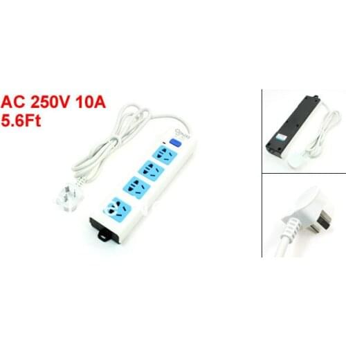 1.7M 5.6" Cable Home AU EU UK US Multi Type Socket 4 Four Outlet Power Strip Bar 250V AC 10A