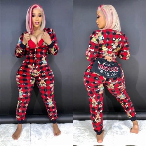 Family Matching Outfits Open Crotch Pajama Set Soft 2021 Winter Fleece Warm Romper Xmas Christmas Jumpsuits Onesi Sleepwear