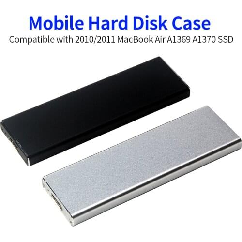 Hard Disk Case Mobile Hard Disk Case Compatible with 2010/2011 MacBook Air A1369 A1370 SSD Aluminum Alloy Shell HDD enclosure