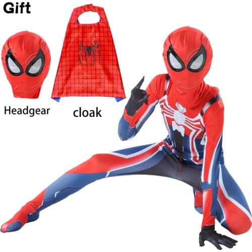 Halloween Iron Cosplay Spider Amazing Spiderboy Man Costume Peter Parker Zentai Suit Superhero Bodysuit For Kids Adult Dress