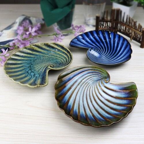 Japanese-style Creative Kiln Ceramic Plate Restaurant B&B Characteristic Tableware Personality Shell Plate Conch Plate