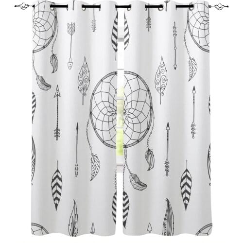 Dream Catcher Black White Blackout Curtains For Living Room Window Curtains For Bedroom Kitchen Curtains Drapes Blinds