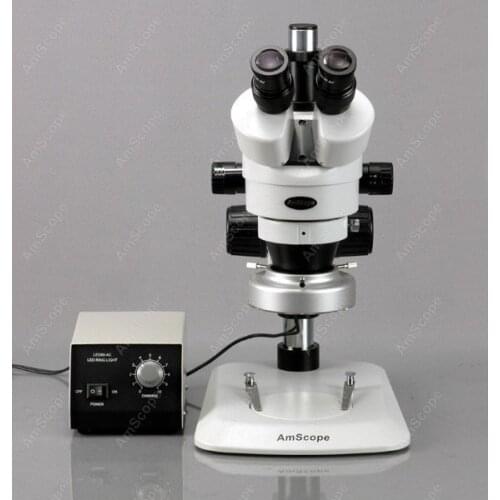 Zoom Microscope-AmScope Suuplies 7X-45X Stereo Zoom Microscope w Aluminum 80-LED Light + 1.3MP Camera