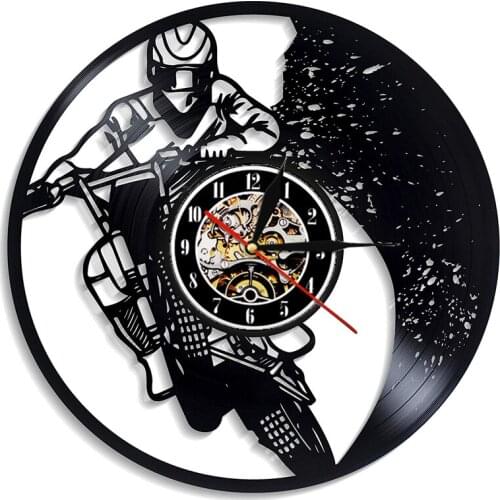 Steampunk Motorcycle Wall Clock Motorcycle Accessories Vinyl Record Wall Clock Modern Design Bar Club Pub Man Cave Home Decor